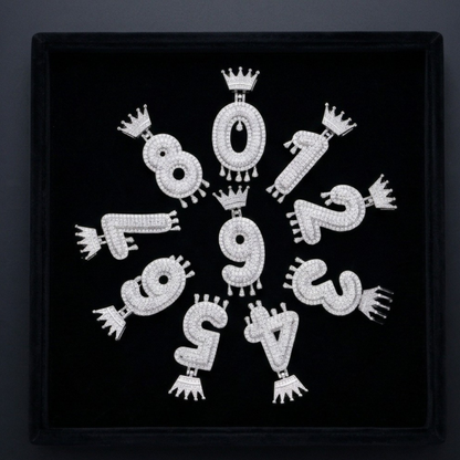 Decorative numbers with decorative elements on a black background